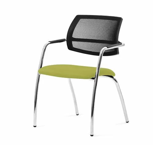 УРБАН-СЕТКА/URBAN-MESH Кресло 4 опоры ткан ЗЕЛЕНЫЙ/ХРОМ