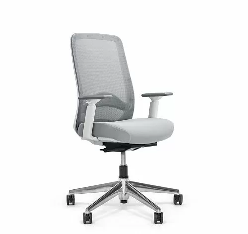 КЭРОТ АСБ/CAROT ASW Кресло рабоч, глуб СЕРЫЙ/БЕЛЫЙ/АЛЮМ