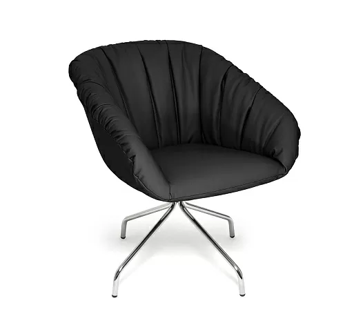 АЛМА МЯГК/ALMA SOFT Кресло посет, металл ЧЕРНЫЙ/КОЖА