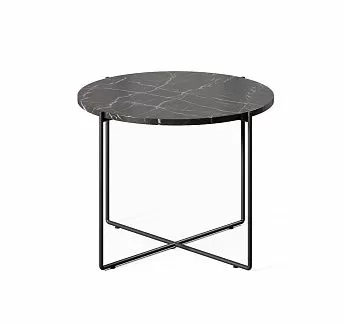 СПРУТ/SPRUT Стол кофейный 50х45 МРАМОР/ЧЕРНЫЙ