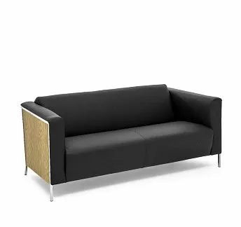 ВИСПО ВУД/VISPO Wood 2м диван кожа ДУБ СВЕТЛ/ЧЕРНЫЙ