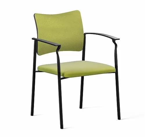 ПИНКО/PINKO Кресло обитое, чер.опоры ЧЕРНЫЙ/ЗЕЛЕНЫЙ/ЧЕРН