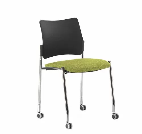 ПИНКО/PINKO Кресло на колесах б/подл ЧЕРНЫЙ/ЗЕЛЕНЫЙ/ХРОМ