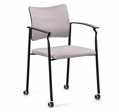 ПИНКО/PINKO Кресло обитое, ч.колеса ЧЕРНЫЙ/СЕРЫЙ/ЧЕРНЫЙ