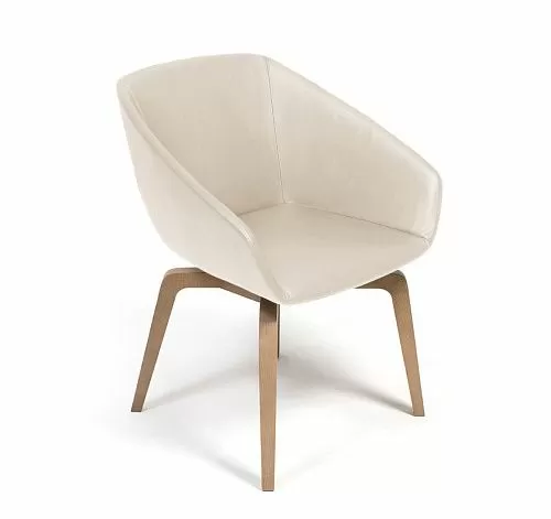 АЛМА Д/ALMA W Кресло посет., дерево БЕЖЕВЫЙ/КОЖА