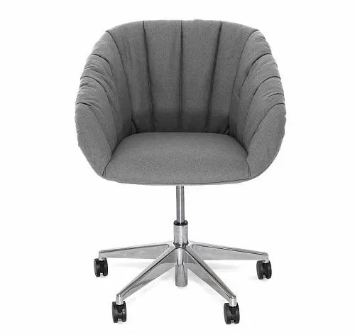 АЛМА МЯГК/ALMA SOFT Кресло посет, 5-луч СЕРЫЙ/АЛЮМ