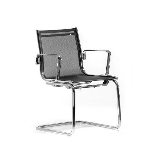 ЛАЙТ-СЕТКА/С/LIGHT-MESH/C Кресло на полозья ЧЕРН-СЕТКА