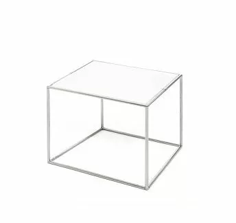 ФЕСТА/FESTA стол кофейный 40х40 БЕЛЫЙ/ХРОМ