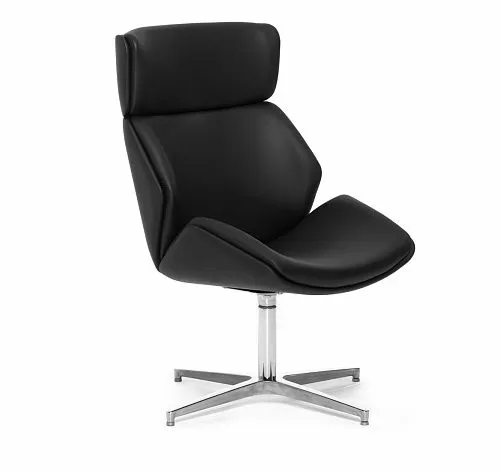 ШАРМ/CHARM Кресло выс лаунж  ЧЕРН/ПОЛ.АЛЮМ.