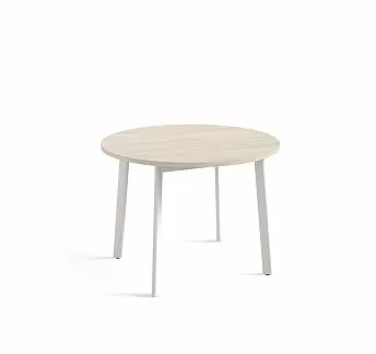 ФЛЕКС/FLEX Стол для переговоров круг ДУБ СВЕТЛЫЙ/БЕЛЫЙ