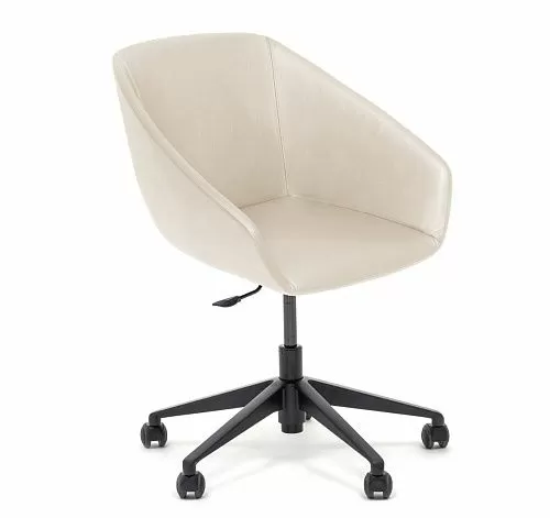 АЛМА/ALMA Кресло посет., 5-луч БЕЖЕВЫЙ/КОЖА