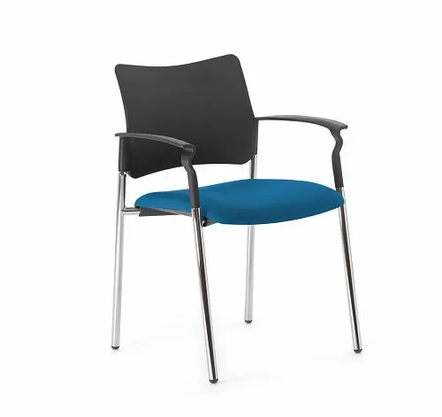 ПИНКО/PINKO Кресло на опорах, подл ЧЕРН/ГОЛУБОЙ/ХРОМ