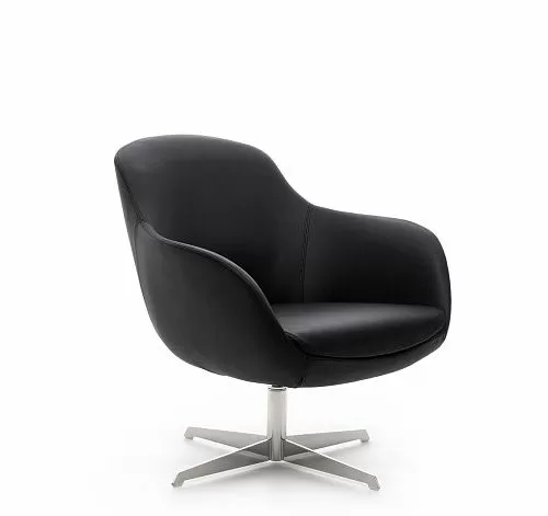 НОБЛ M/NOBLE Кресло кожа, база метал ЧЕРНЫЙ/КОЖА