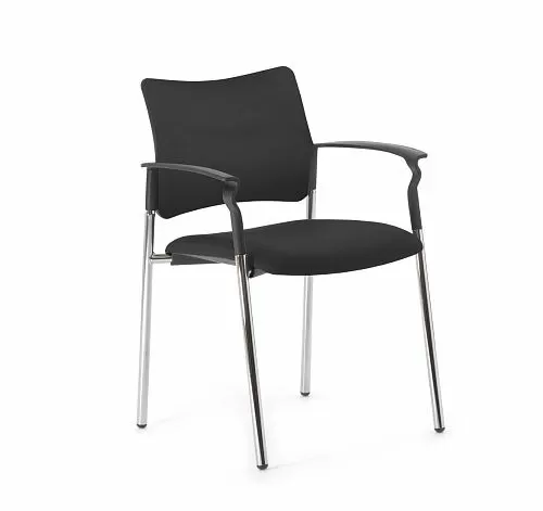 ПИНКО/PINKO Кресло обитое, на опорах ЧЕРН/ЧЕРНЫЙ/ХРОМ