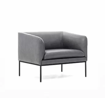 ЛИРО/LIRO кресло, кожа серая СЕРЫЙ