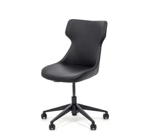 АНТЕЯ/ANTEA Кресло на 5луч базе ЧЕРНЫЙ/КОЖА