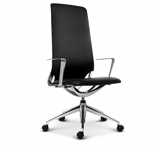 АРКО-ВЫС/ARCO-HB Кресло руководителя ЧЕРН/ПОЛ.АЛЮМ.