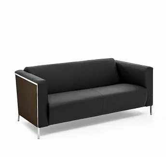 ВИСПО ВУД/VISPO Wood 2м диван кожа ОРЕХ/ЧЕРНЫЙ