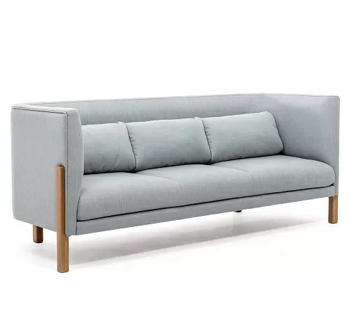 ТОРДИНО/TORDINO Диван 3-местный низкий СЕРО-ГОЛУБ/ОРЕХ