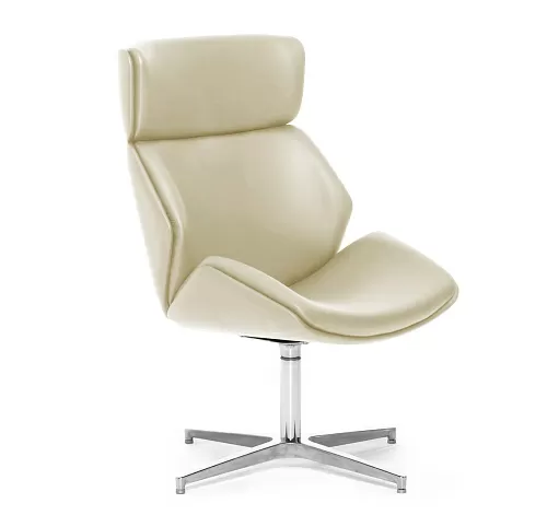 ШАРМ/CHARM Кресло выс лаунж  БЕЖ/ПОЛИР.АЛ.