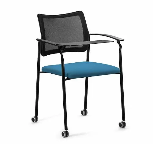 ПИНКО-СЕТКА/PINKO-MESH Кресло стол,ч.колес ЧЕРНЫЙ/ГОЛУБ/ЧЕРНЫЙ