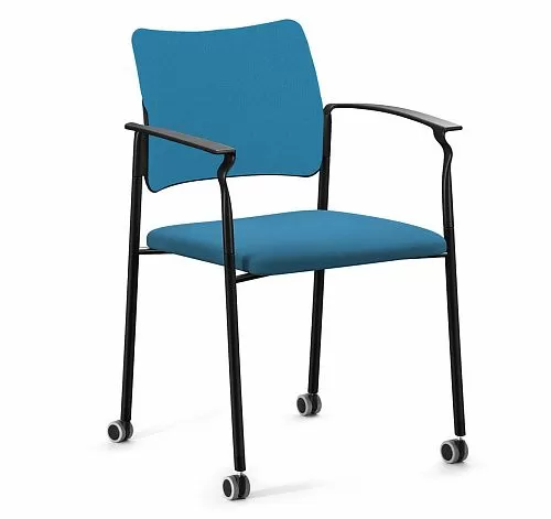 ПИНКО/PINKO Кресло обитое, ч.колеса ЧЕРНЫЙ/ГОЛУБ/ЧЕРНЫЙ