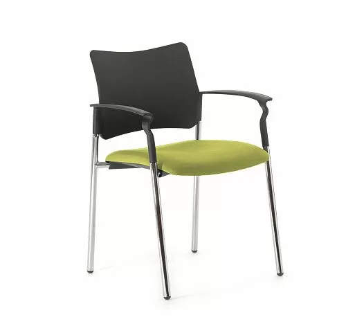 ПИНКО/PINKO Кресло на опорах, подл ЧЕРНЫЙ/ЗЕЛЕНЫЙ/ХРОМ