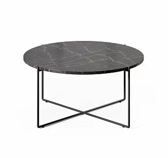 СПРУТ/SPRUT Стол кофейный 80х38 МРАМОР/ЧЕРНЫЙ