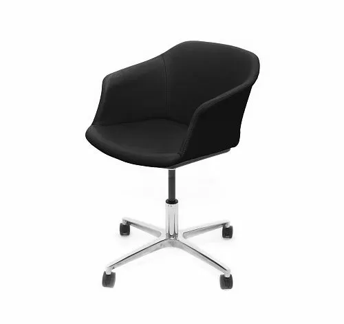 КОРФУ МЯГК/CORFU SOFT Кресло кожа 4луч ЧЕРНЫЙ/ХРОМ