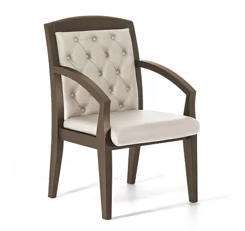 СЕНАТОР ЛЮКС/SENATOR LUX Кресло на 4-х опор БЕЖЕВЫЙ/ОРЕХ