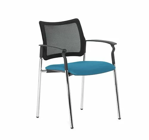 ПИНКО-СЕТКА/PINKO-MESH Кресло на опор,подл ЧЕРН/ГОЛУБОЙ/ХРОМ