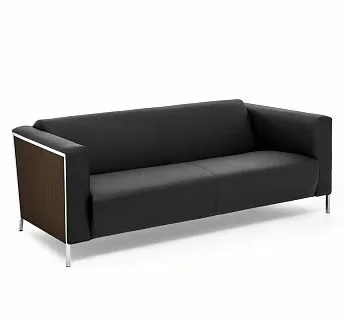 ВИСПО ВУД/VISPO Wood 3м диван кожа ОРЕХ/ЧЕРНЫЙ