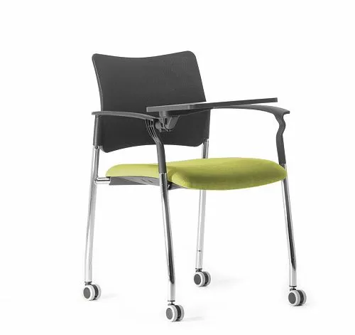 ПИНКО/PINKO Кресло со столик, колеса ЧЕРНЫЙ/ЗЕЛЕНЫЙ/ХРОМ