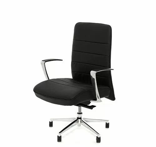 СТРАЙП/Б/STRIPE/B Кресло руководителя ЧЕРНЫЙ/АЛЮМ