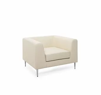 ЕВА АП/EVA UP Кресло, кожа БЕЖЕВЫЙ/ХРОМ