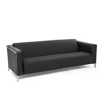 ВИСПО/VISPO 3м диван,кожа+ к/з черн ЧЕРНЫЙ/КОЖА