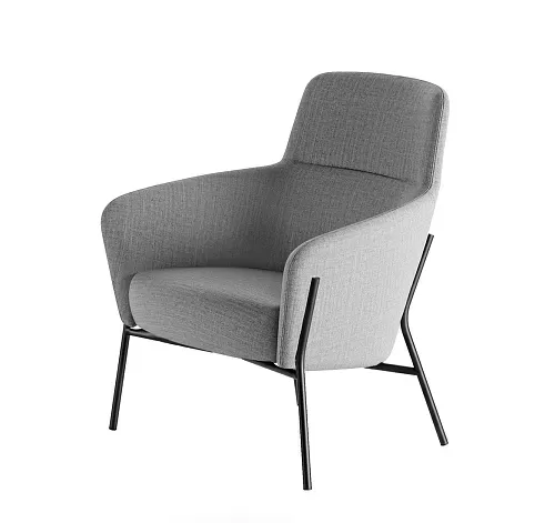 ВЕНТО/VENTO Кресло лаунж низкое СЕРЫЙ/ЧЕРНЫЙ